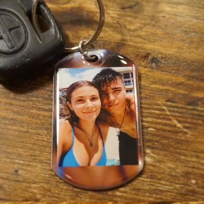 Personalized Boyfriend Keychain – Anniversary Gift, Custom Photo Key Chain, Unique Gift For Him