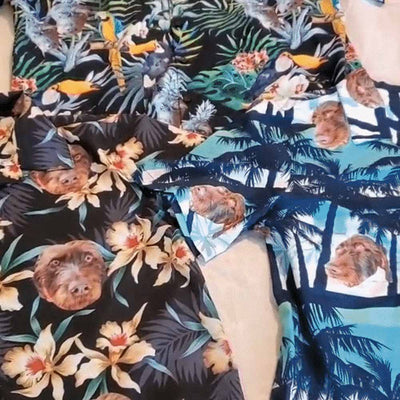 Custom Made Hawaiian Shirts with Girlfriend Face Australia Coconut Tree Personalized Photo Tropical Aloha Shirt-ilovevango
