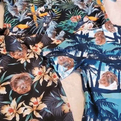 Custom Made Hawaiian Shirts with Girlfriend Face Australia Coconut Tree Personalized Photo Tropical Aloha Shirt-ilovevango