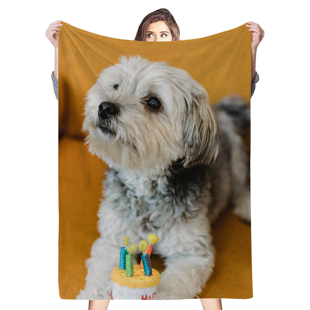 Custom 1 Photo Fleece Blankets for Couple Newlyweds-ilovevango