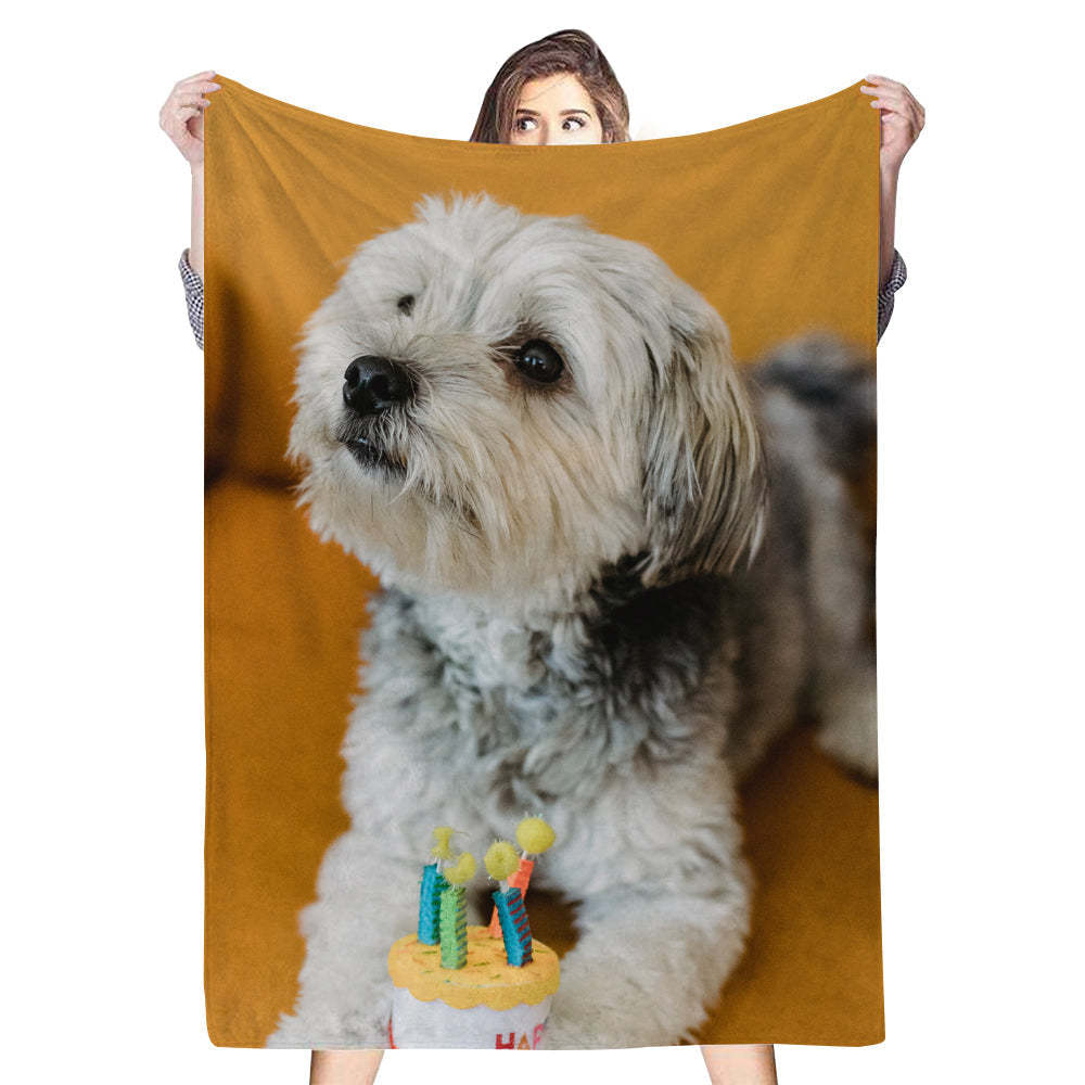 Custom 1 Photo Fleece Blankets for Couple Newlyweds-ilovevango