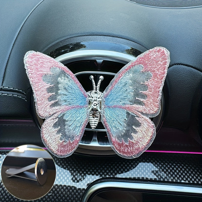 Embroidered butterfly car decoration, 3D butterfly ornaments, moving butterfly car decoration-ilovevango