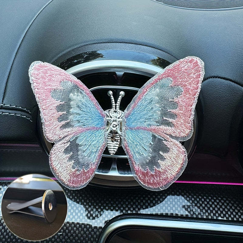 Embroidered butterfly car decoration, 3D butterfly ornaments, moving butterfly car decoration-ilovevango