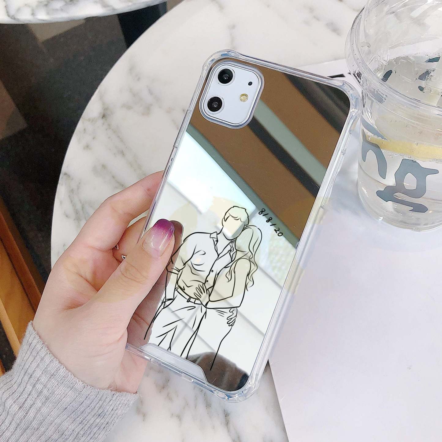 Custom Line Art Phone Case( Mirror Drop-Proof)