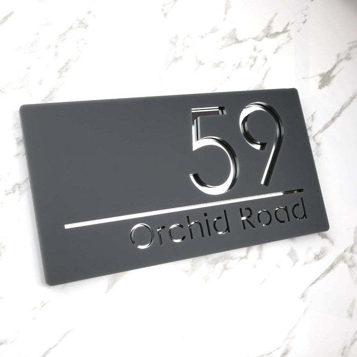 Personalised Anthracite House Sign