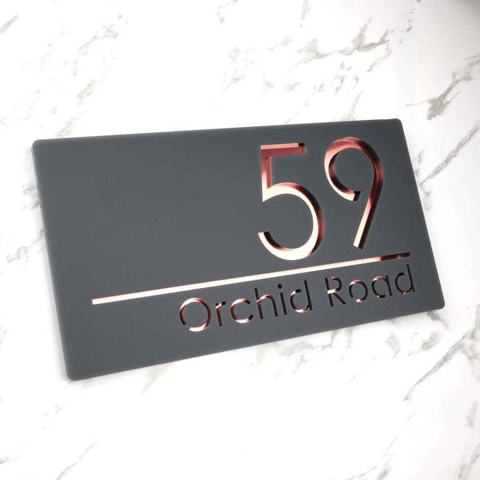 Personalised Anthracite House Sign