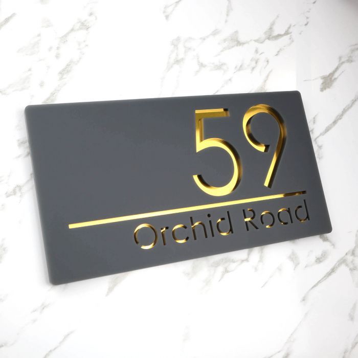 Personalised Anthracite House Sign