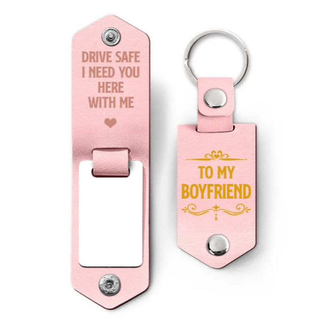 Custom Photo Drive Safe I Need You Here With Me - Loving, Anniversary Gift For Spouse, Husband, Wife - Personalized Leather Photo Keychain-ilovevango