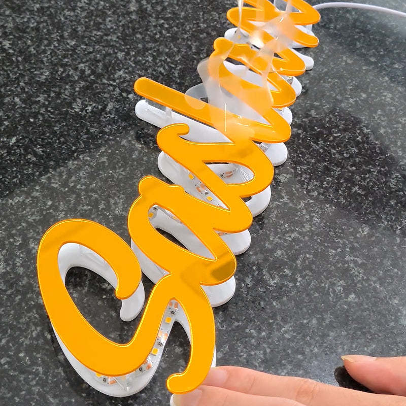 Personalized custom mirror name LED sign-ilovevango