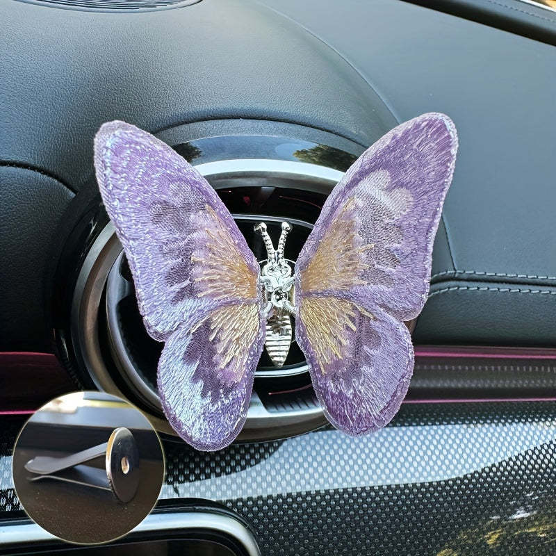 Embroidered butterfly car decoration, 3D butterfly ornaments, moving butterfly car decoration-ilovevango