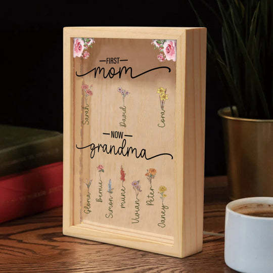 First Mom Now Grandma - Personalized Frame Light Box-ilovevango