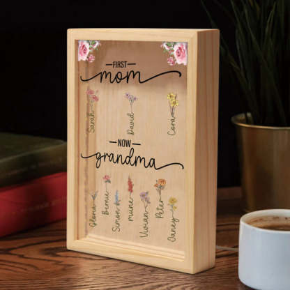 First Mom Now Grandma - Personalized Frame Light Box-ilovevango