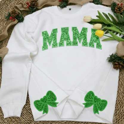 Personalized Green/Red Merry Christmas Bow Side Shirt
