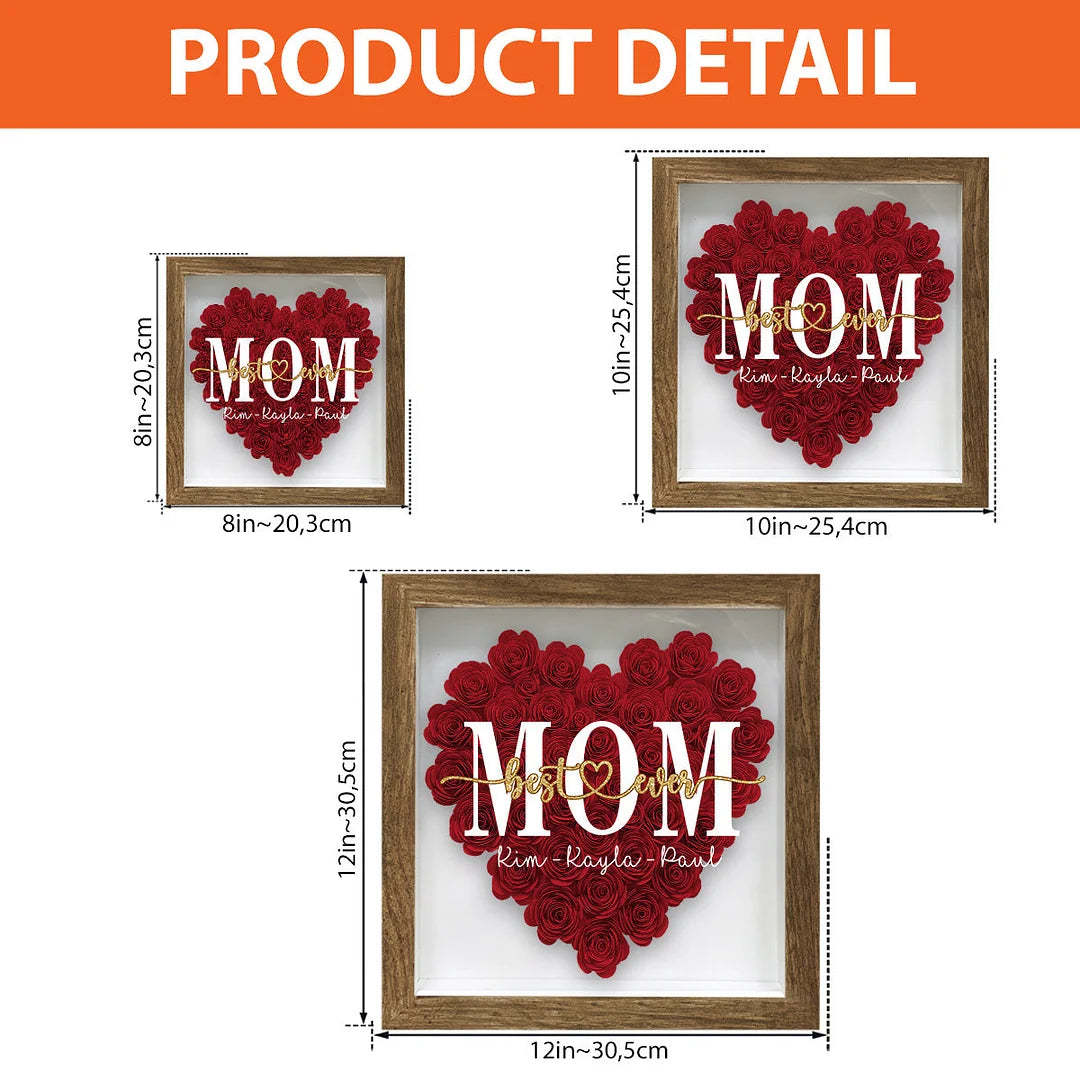 Best Mommy Ever - Personalized Flower Shadow Box