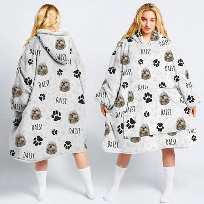 Personalized Photo Dog Cat Blanket Hoodie For Kids & Adults, Gift For Family