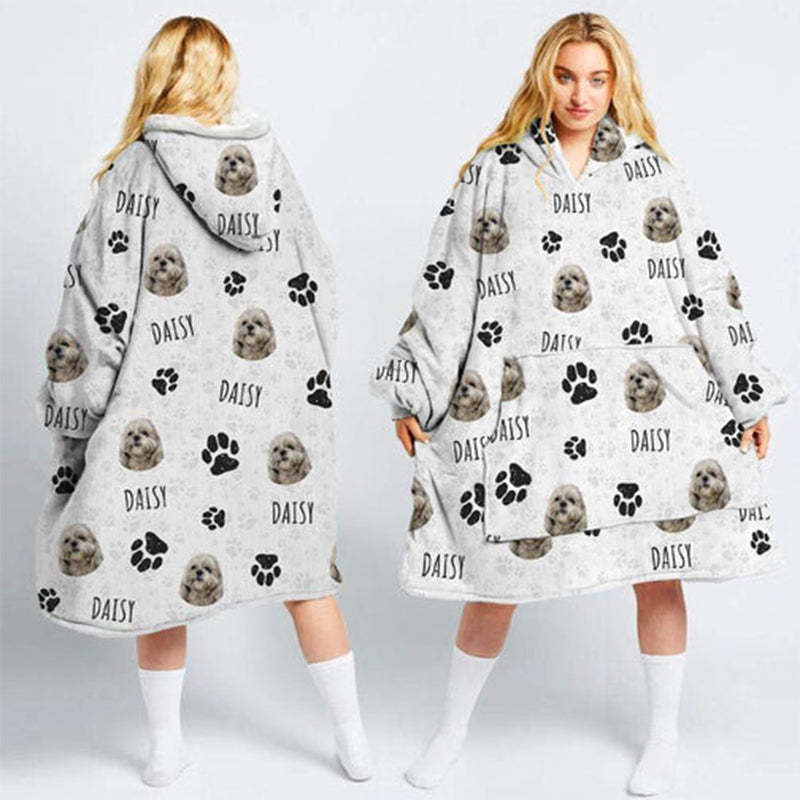 Personalized Photo Dog Cat Blanket Hoodie For Kids & Adults, Gift For Family