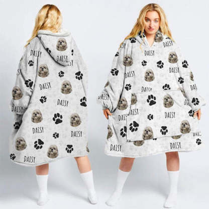 Personalized Photo Dog Cat Blanket Hoodie For Kids & Adults, Gift For Family