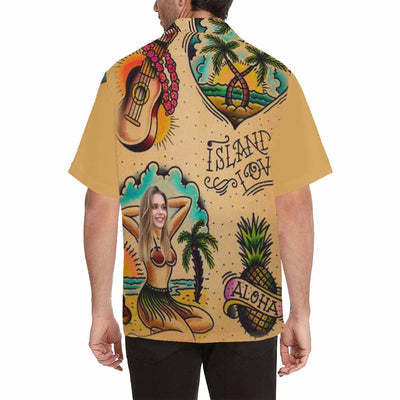 Custom Face Hawaiian Shirt Funny Face Photo Hawaiian Shirt for Husband Personalized Hawaiian Shirt Photo Tropical Aloha Shirt For Men-ilovevango