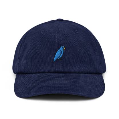 Custom Bird Embroidered Corduroy Cap Embroidered Pet Portrait Hat