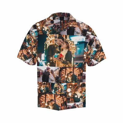 Custom Image Hawaiian Shirt with Photo Big Love Photo Custom All Over Print Hawaiian Shirt Gift for Husband or Boyfriend-ilovevango