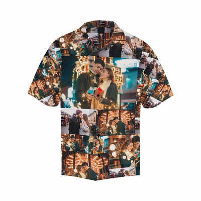 Custom Image Hawaiian Shirt with Photo Big Love Photo Custom All Over Print Hawaiian Shirt Gift for Husband or Boyfriend-ilovevango
