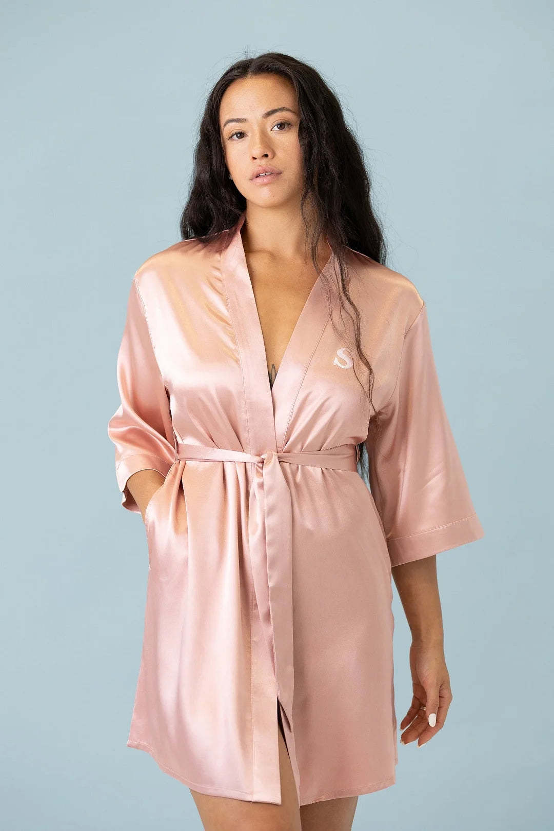 Customized Embroidered Pajamas Satin Robe-Gift For Mom And Wife