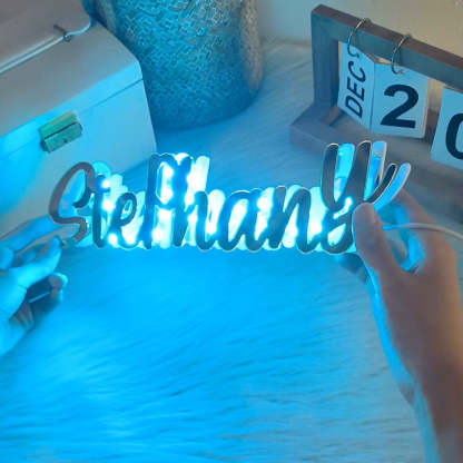 Personalized custom mirror name LED sign-ilovevango