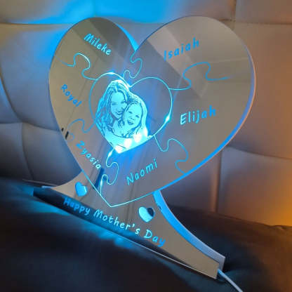 Personalized Photo Heart Mirror Light