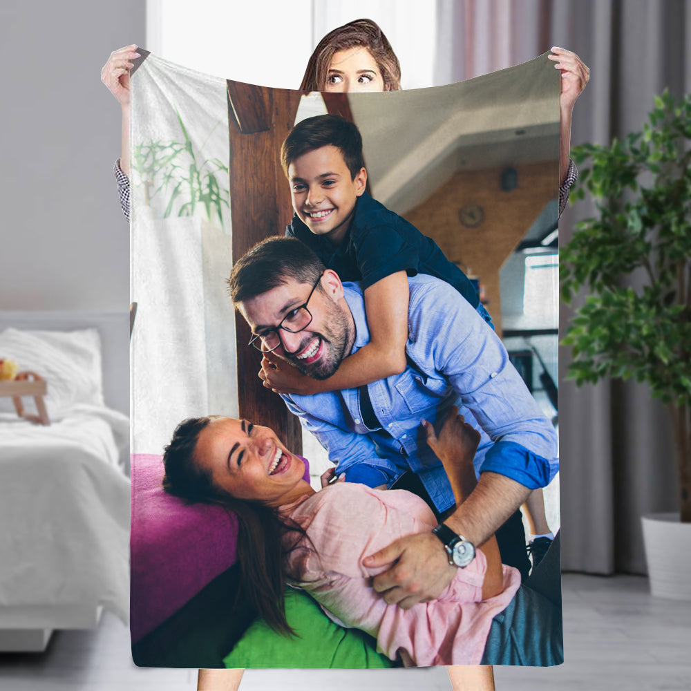 Custom 1 Photo Fleece Blankets for Couple Newlyweds-ilovevango
