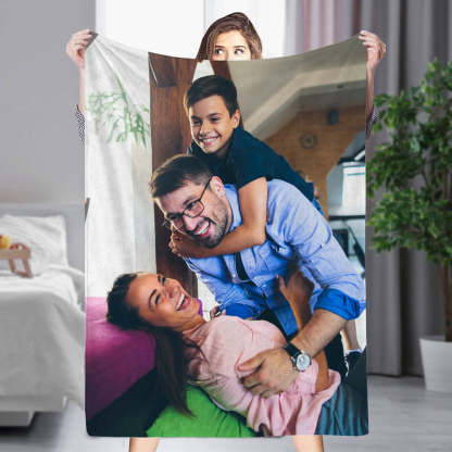 Custom 1 Photo Fleece Blankets for Couple Newlyweds-ilovevango