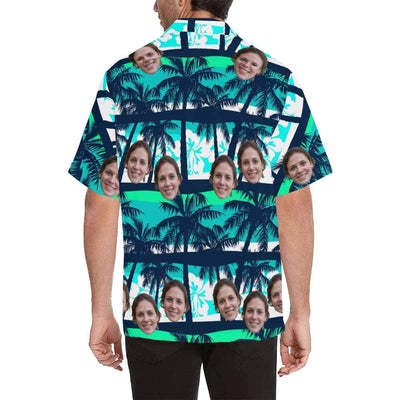 Custom Made Hawaiian Shirts with Girlfriend Face Australia Coconut Tree Personalized Photo Tropical Aloha Shirt-ilovevango