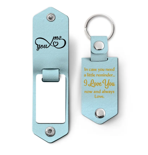 Custom Photo In Case You Need A Little Reminder - Gift For Couples, Husband, Wife - Personalized Leather Photo Keychain-ilovevango