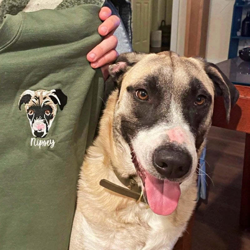 Personalized Pet Portrait Embroidered Sweatshirt T-shirt Hoodie