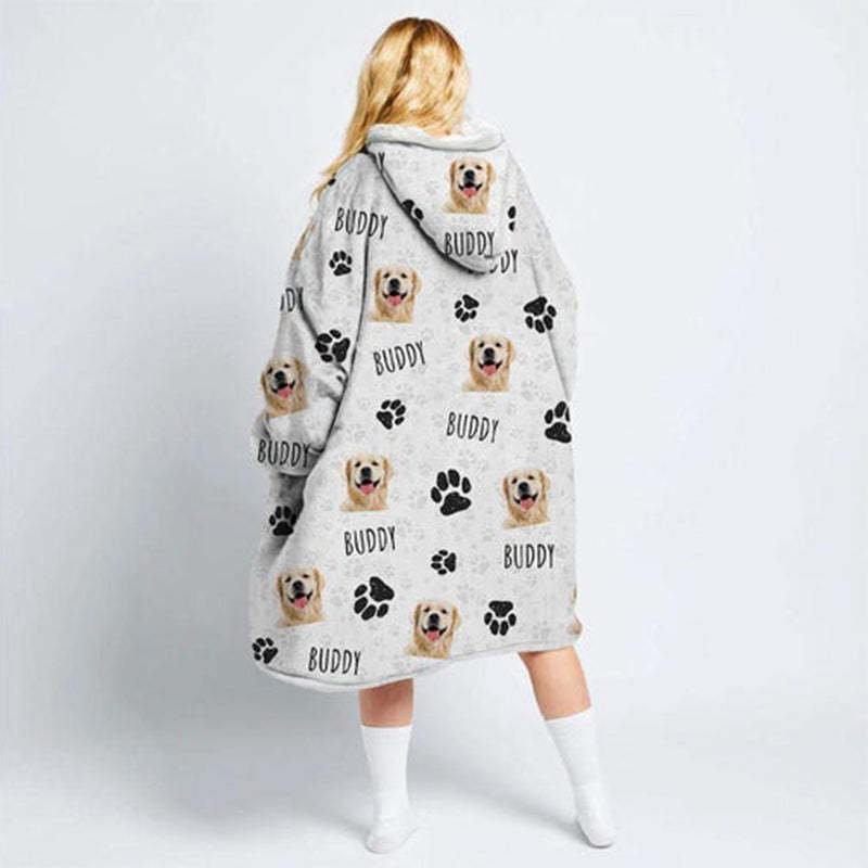 Personalized Photo Dog Cat Blanket Hoodie For Kids & Adults, Gift For Family