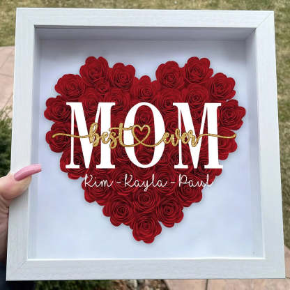 Best Mommy Ever - Personalized Flower Shadow Box