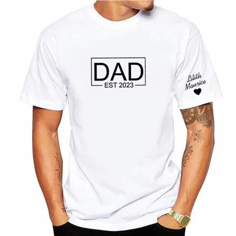 Personalized T-shirt with Custom Name and Date for Dear Dad