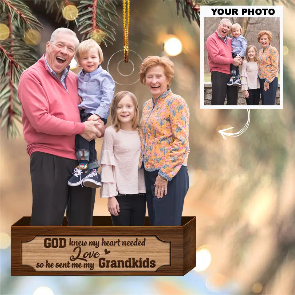 God Knew My Heart Needed Love - Personalized Custom Photo Mica Ornament - Christmas Gift