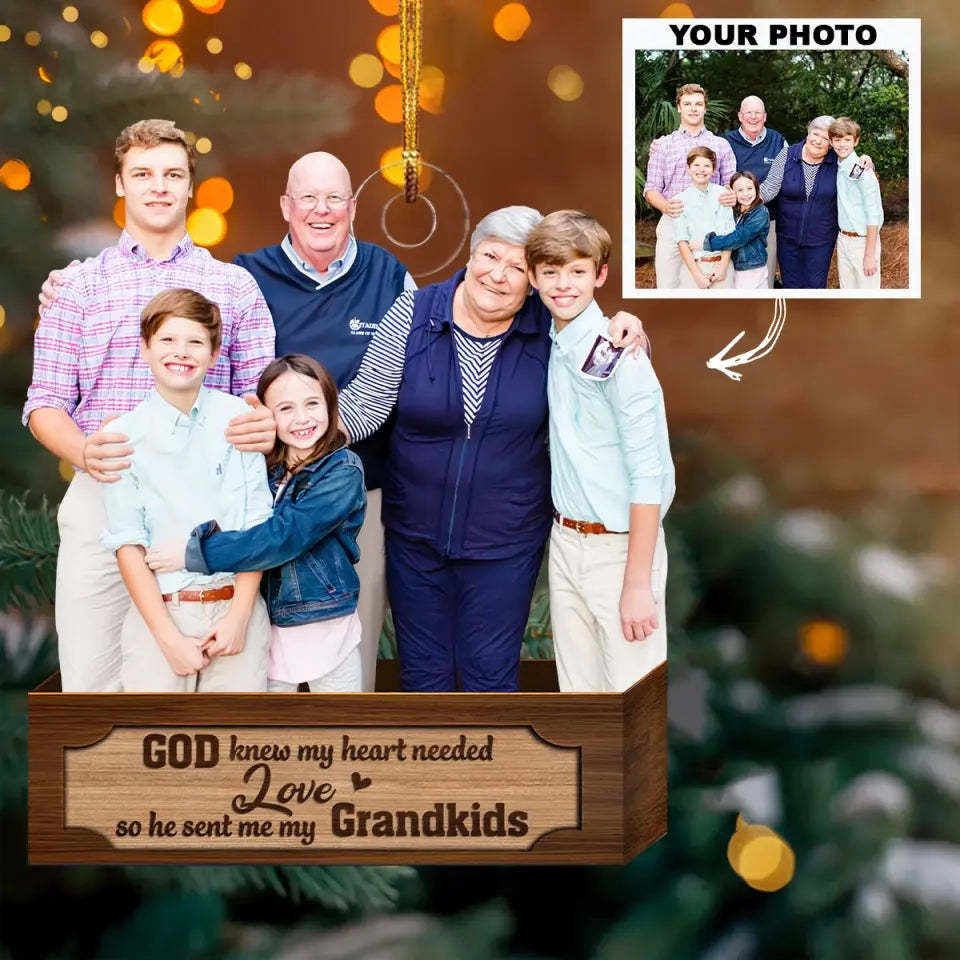 God Knew My Heart Needed Love - Personalized Custom Photo Mica Ornament - Christmas Gift