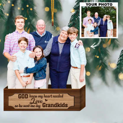 God Knew My Heart Needed Love - Personalized Custom Photo Mica Ornament - Christmas Gift