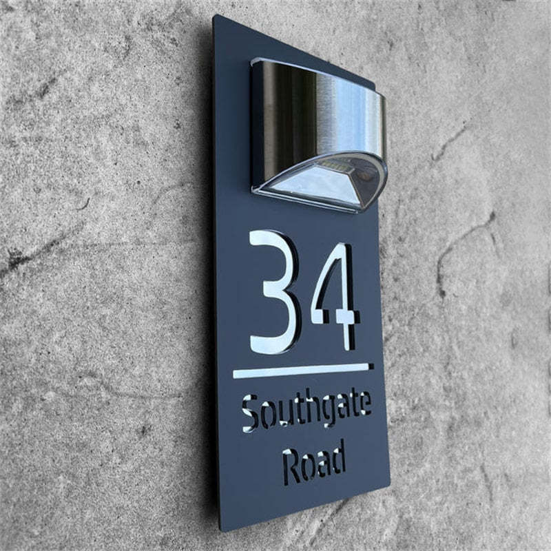Personalized Solar Light Laser Cutting House Plate-ilovevango