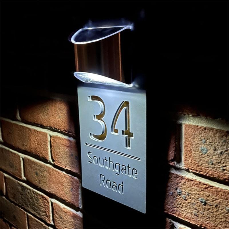 Personalized Solar Light Laser Cutting House Plate-ilovevango