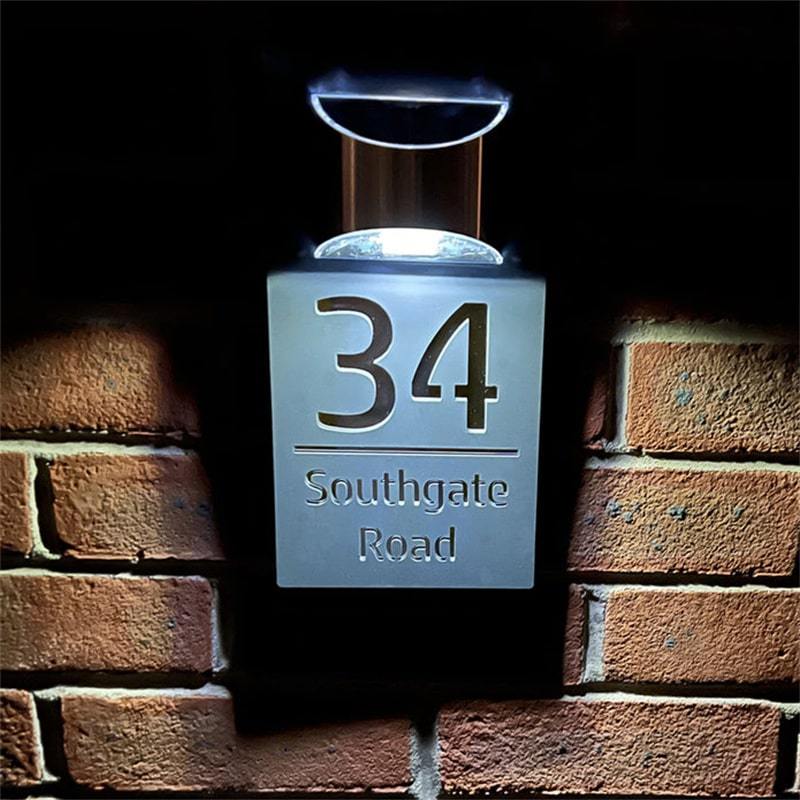 Personalized Solar Light Laser Cutting House Plate-ilovevango