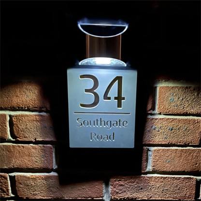 Personalized Solar Light Laser Cutting House Plate-ilovevango