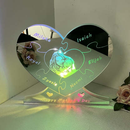 Personalized Photo Heart Mirror Light