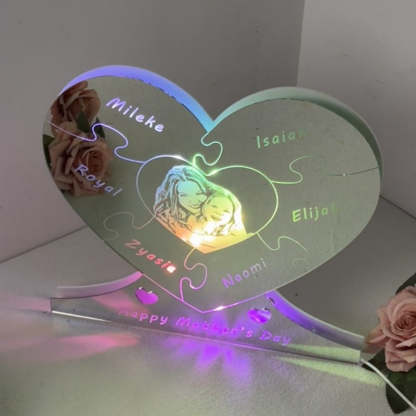 Personalized Photo Heart Mirror Light