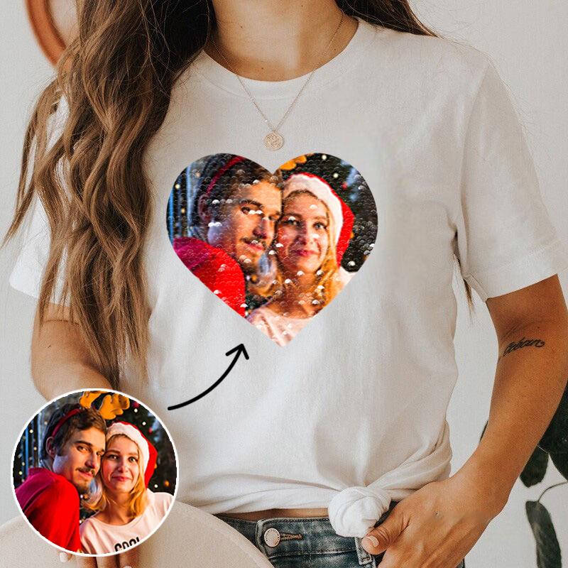 Custom Photo DIY Heart Sequin Hoodie-🎅Christmas Gifts For Families & Couples