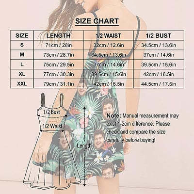 Custom Face Women Short Dress For Couples Personalized Face Dress