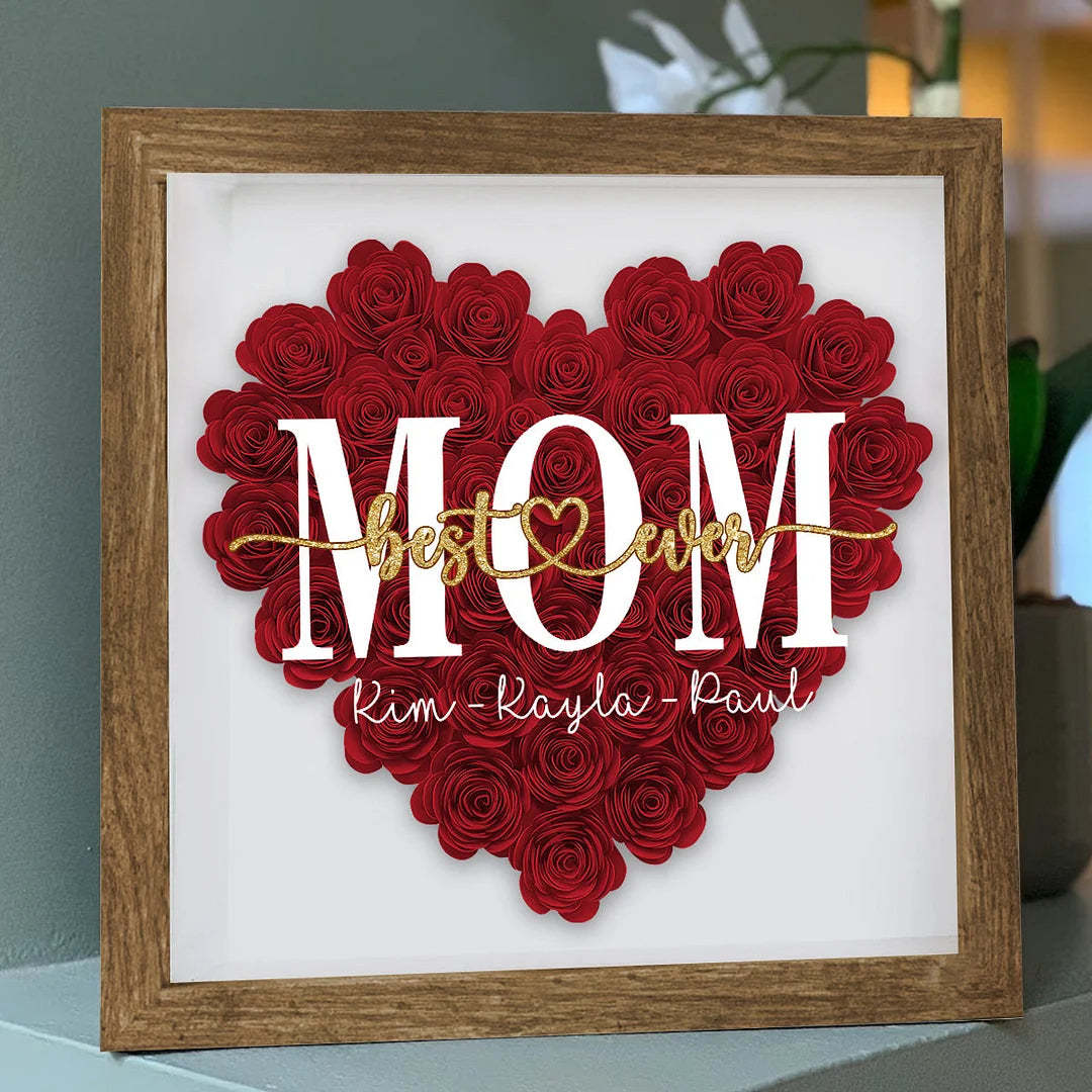 Best Mommy Ever - Personalized Flower Shadow Box