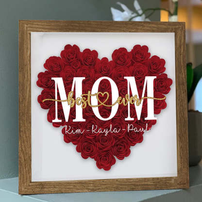 Best Mommy Ever - Personalized Flower Shadow Box