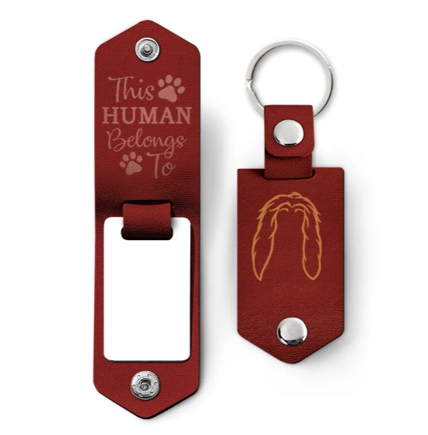 Custom Photo Dog Portrait - Gift For Pet Owners, Pet Lovers - Personalized Leather Photo Keychain